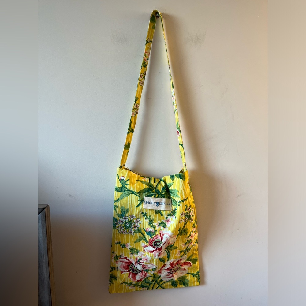 APRIL CORNELL Floral Yellow Tote Bag